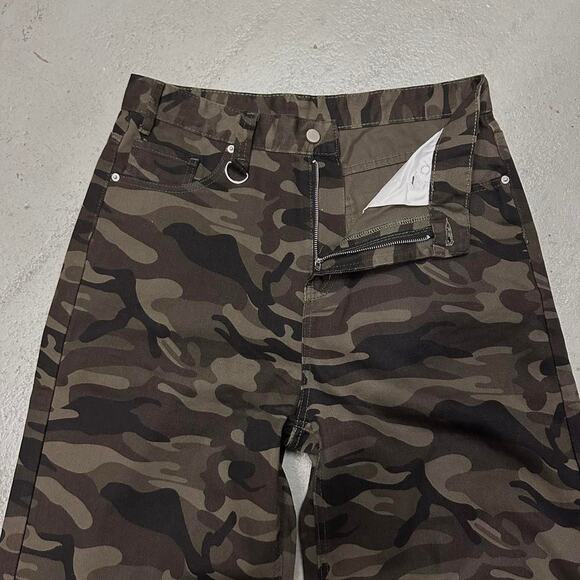 GREEN CAMO Baggy y2k DENIM 32 WAIST - Picture 3 of 7